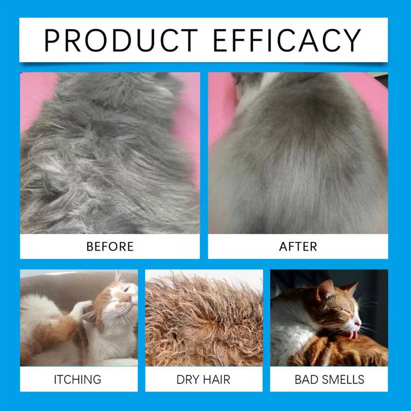 Waterless Cat Shampoo Waterless Cat Shampoo Licking Safe Dry Shampoo 60Ml Gentle Foam Shampoo for Cats Deep Cleansing Relieves