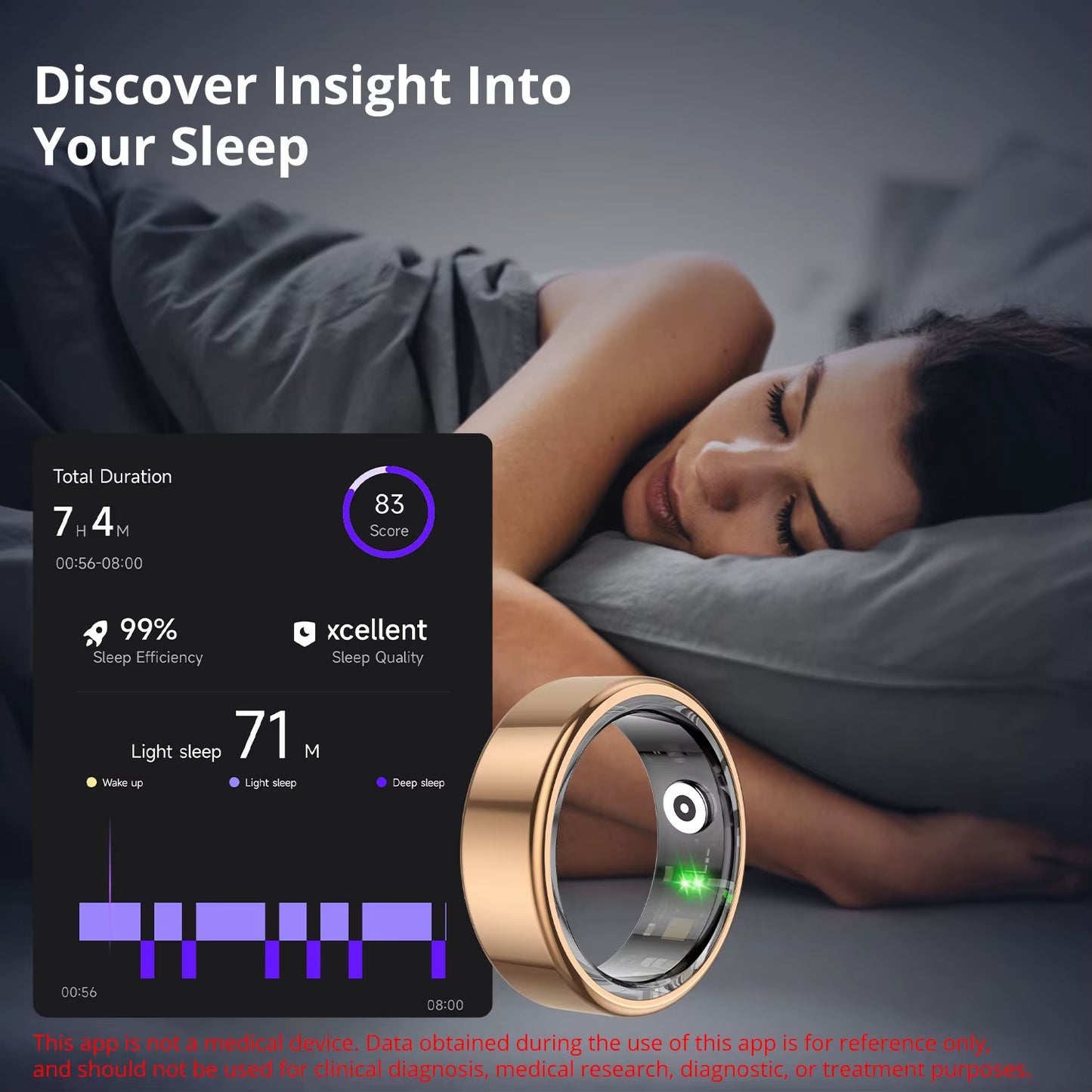 2024 R02 Smart Ring with Charging Case for Men Women, Battery Life, 39 Days, Health Monitor, 5ATM Waterproof