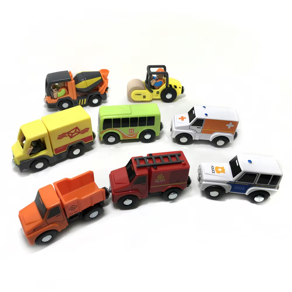 Magnetic Car Toy Function Train Track Scene Car Truck Accessories Compatible with Wooden Track Children'S Educational Toys W09