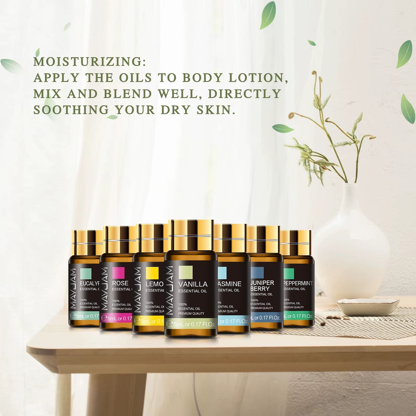 28Pcs Pure Natural Essential Oils Gift Set Massage Shower Diffuser Aroma Oil Lavender Vanilla Sage Jasmine Rose Stress Relief