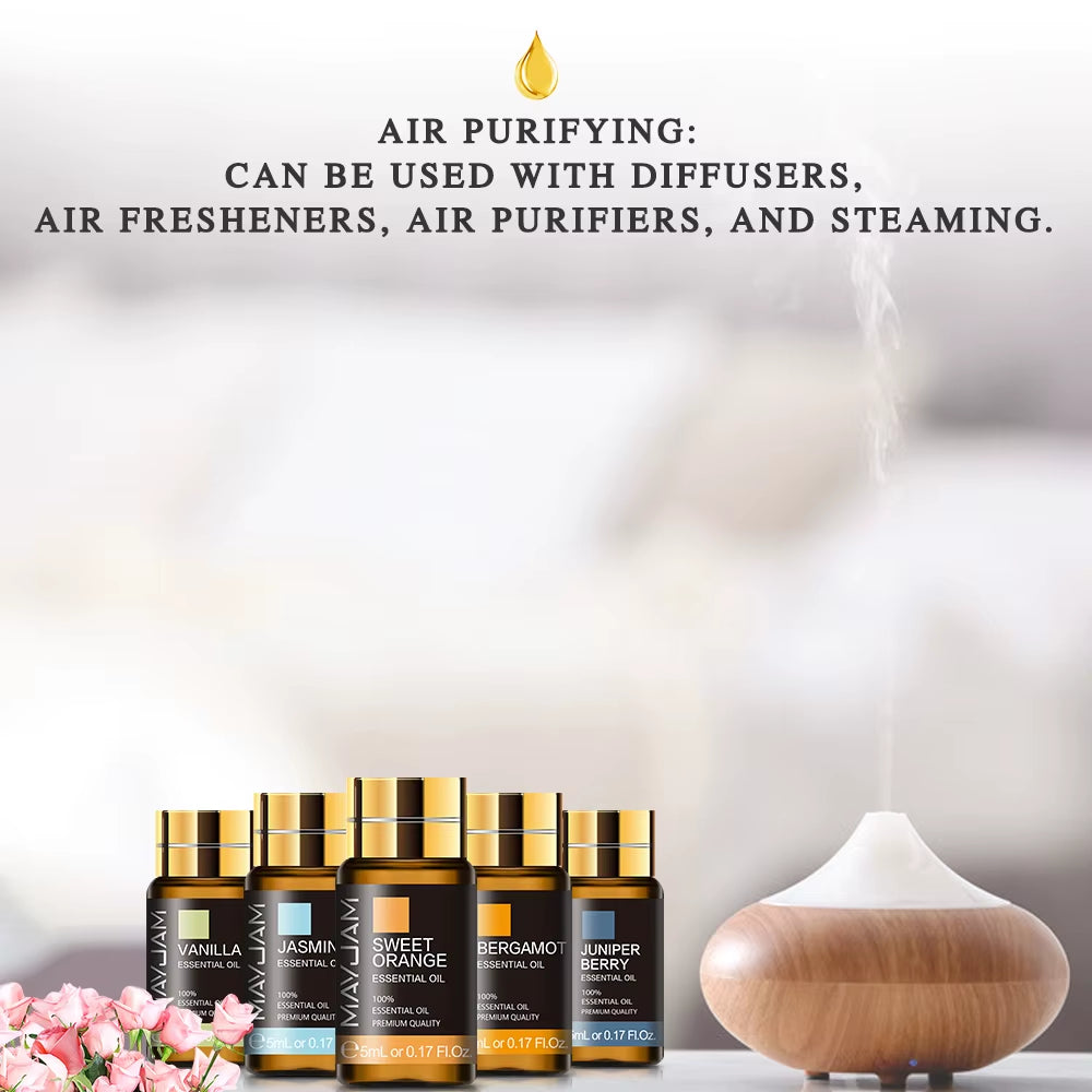 28Pcs Pure Natural Essential Oils Gift Set Massage Shower Diffuser Aroma Oil Lavender Vanilla Sage Jasmine Rose Stress Relief