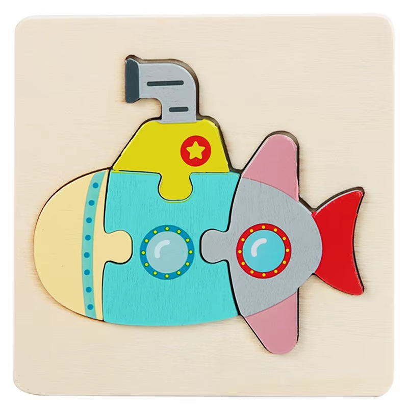 3D Cartoon Animal Wooden Puzzle - Cognitive Development Jigsaw for Early Education and Gift Giving