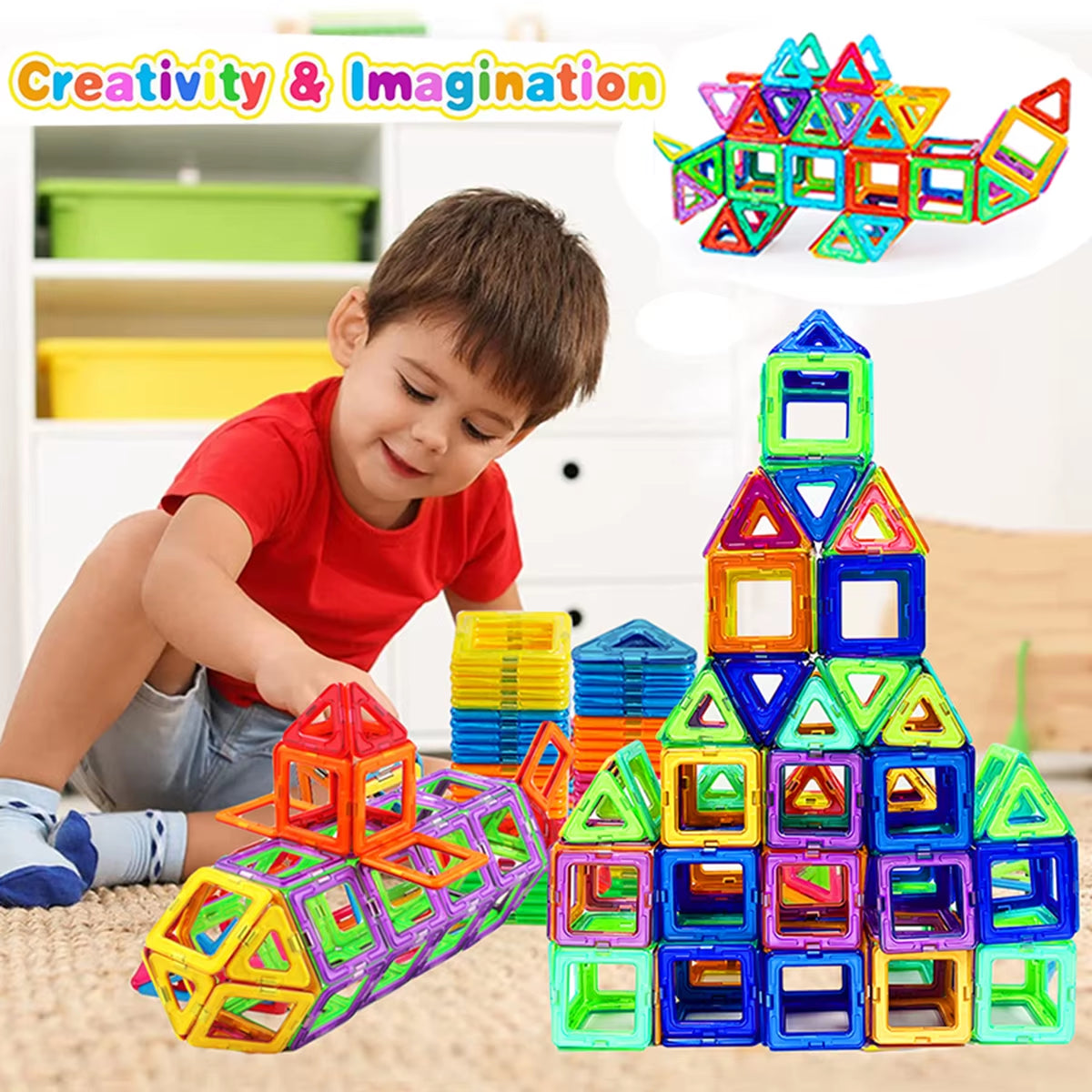 Ensemble de Blocs de Construction Magnétiques pour Enfants - Jouets Créatifs pour Anniversaires et Halloween, Idéal comme Cadeau