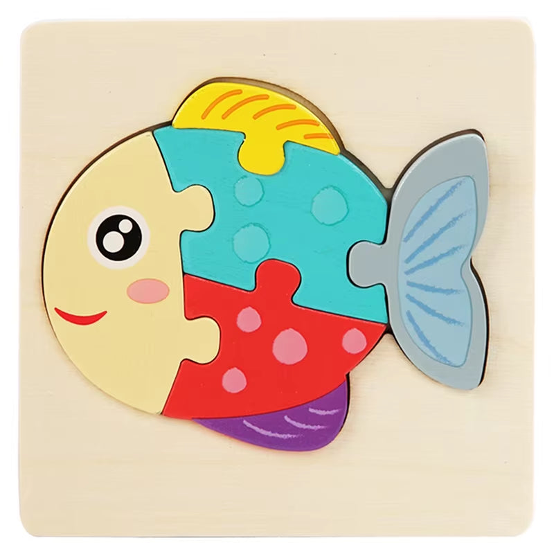 3D Cartoon Animal Wooden Puzzle - Cognitive Development Jigsaw for Early Education and Gift Giving