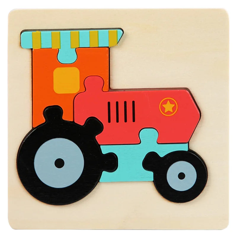 3D Cartoon Animal Wooden Puzzle - Cognitive Development Jigsaw for Early Education and Gift Giving