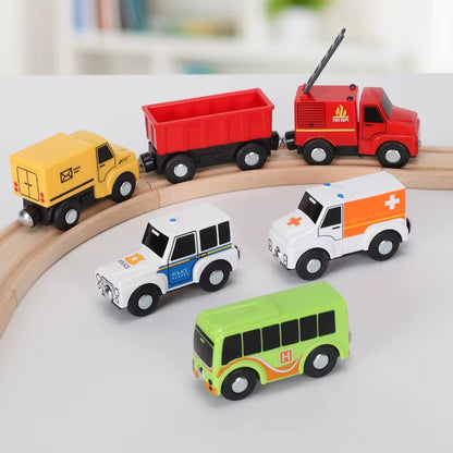Magnetic Car Toy Function Train Track Scene Car Truck Accessories Compatible with Wooden Track Children'S Educational Toys W09