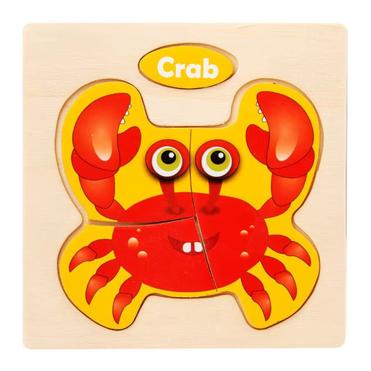 3D Cartoon Animal Wooden Puzzle - Cognitive Development Jigsaw for Early Education and Gift Giving