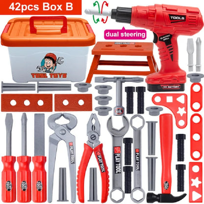Children'S Toolbox Engineer Simulation Repair Tools Pretend Toy Electric Drill Screwdriver Repair Kit Play House Toys Kids Gift