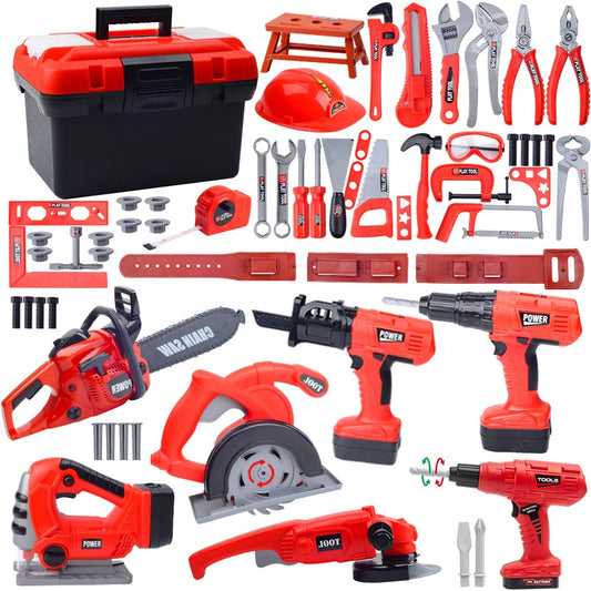 Children'S Toolbox Engineer Simulation Repair Tools Pretend Toy Electric Drill Screwdriver Repair Kit Play House Toys Kids Gift