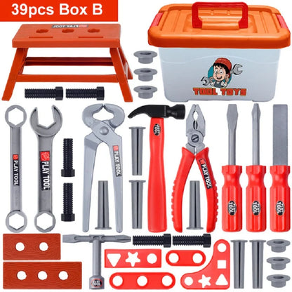 Children'S Toolbox Engineer Simulation Repair Tools Pretend Toy Electric Drill Screwdriver Repair Kit Play House Toys Kids Gift