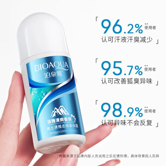 BIOAQUA Men Roll-On Antiperspirants Lotion Underarm Deodorant Long Lasting Fragrance Retention Summer Antiperspirant Perfumes